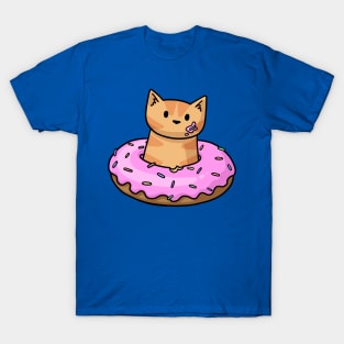 Ginger Cat in Donut T-Shirt